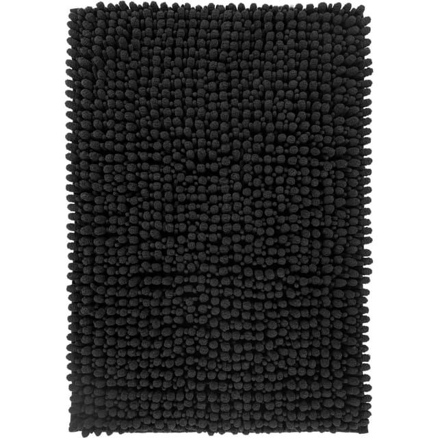 Lalee Badteppich Fluffy Schwarz 67 cm x 110 cm