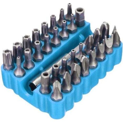 Embouts Creux De 33 Pièces Embouts De Tournevis De Forme Spéciale Accessoires De Perceuse Électrique Ensemble De Combinaison D'Embouts Électriques Bleu
