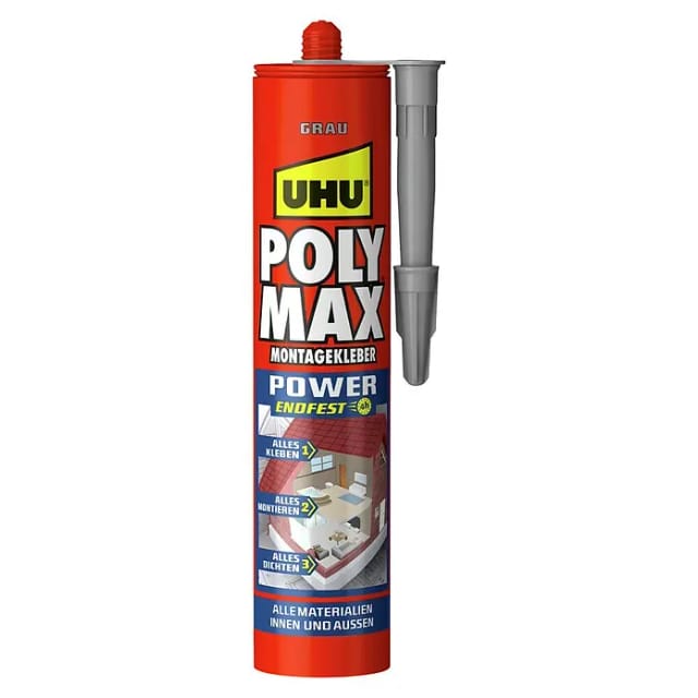 UHU Poly Max Montagekleber Power Grau 425 g Kartusche