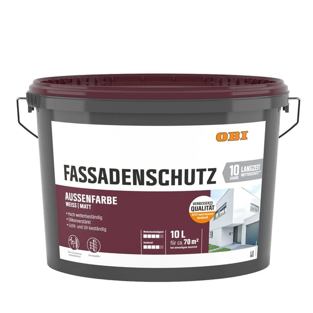 OBI Fassadenschutz Aussenfarbe Weiß Matt 10,