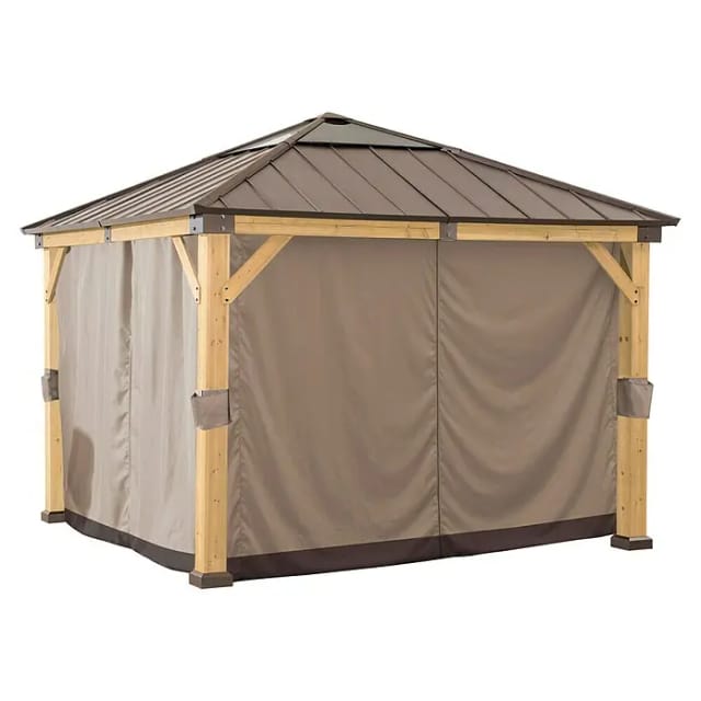 Sunjoy Zedernholz Gazebo Vorhang 336 cm x 336 cm Khaki