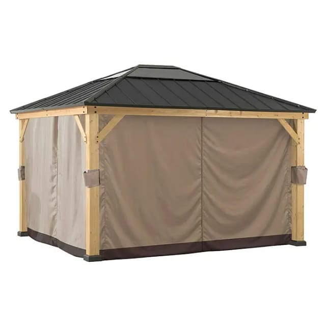Sunjoy Zedernholz Gazebo Vorhang 335 cm x 393 cm Khaki