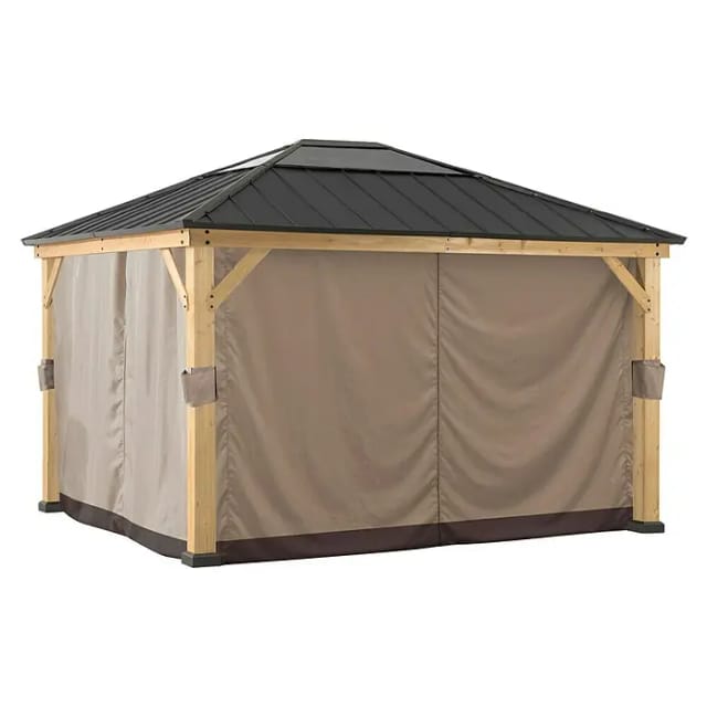 Sunjoy Zedernholz Gazebo Vorhang 393 cm x 452 cm Khaki