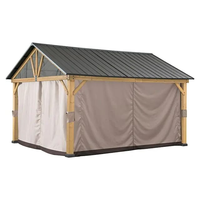 Sunjoy Zedernholz Gazebo Vorhang 335 cm x 399 cm Khaki