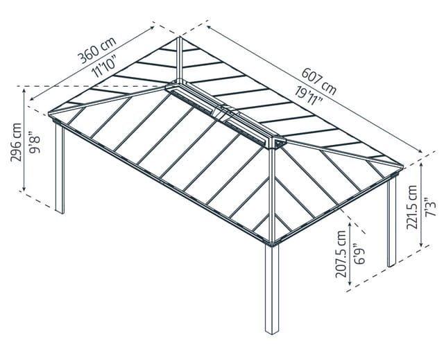 Palram - Canopia Dallas 4.3 x 6.1 GartenPavillon Anthrazit