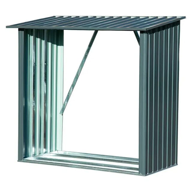 Dobar Kaminholzregal Madera Metall Grau 163 cm x 83 cm x 154 cm