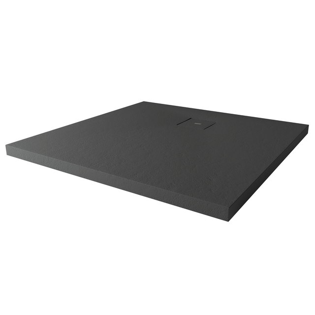 Breuer Duschwanne Modern Line Steinoptik Quadrat 120 cm x 120 cm Anthrazit