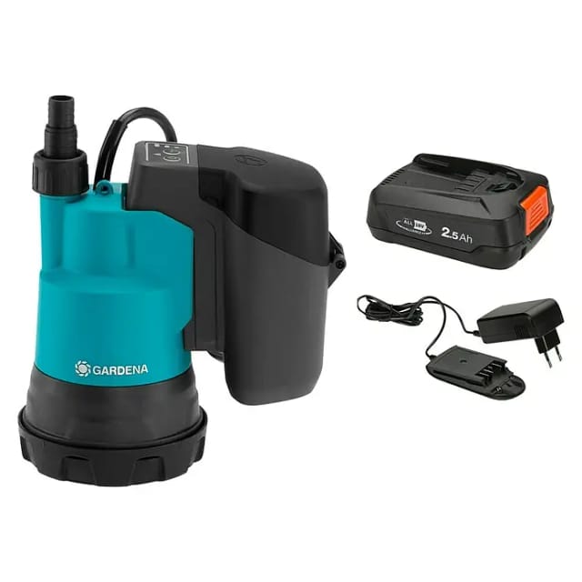 Gardena Akku-Klarwasser-Tauchpumpe 2000/2 18V P4A Ready-To-Use-Set