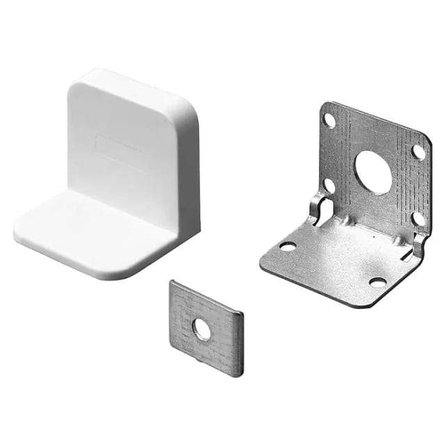 Hettich Schranksicherung Stahl mit Kunststoff-Abdeckung Weiß 45 x 35 mm 2 Stück