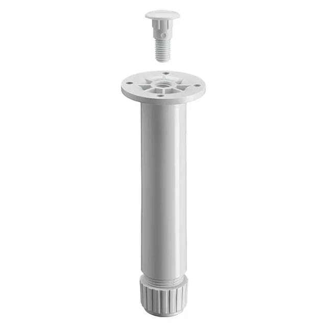 Hettich Sockelverstellfuß 150-160 x Ø 30 mm Kunststoff Weiß mit M10 1 Stück