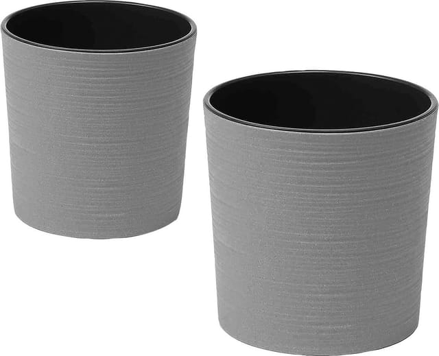 Siena GardenPflanzgefäß - Set 2 teilig Eco Lens Grau Ø25 Ø 30 cm