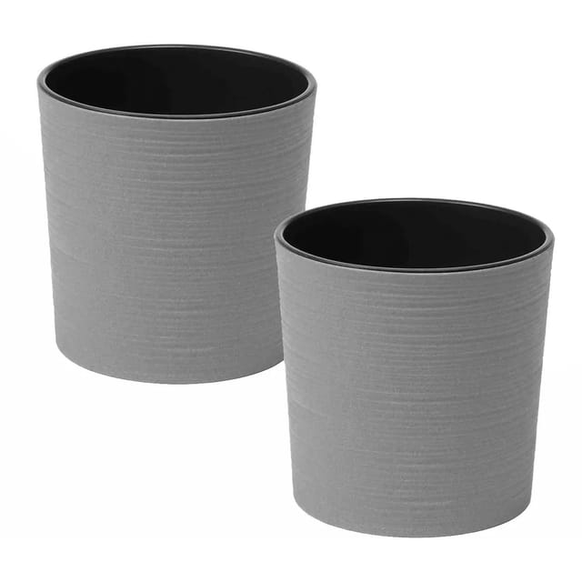 Siena GardenPflanzgefäß - Set 2 teilig Eco Lens Grau Ø30x30,5 cm