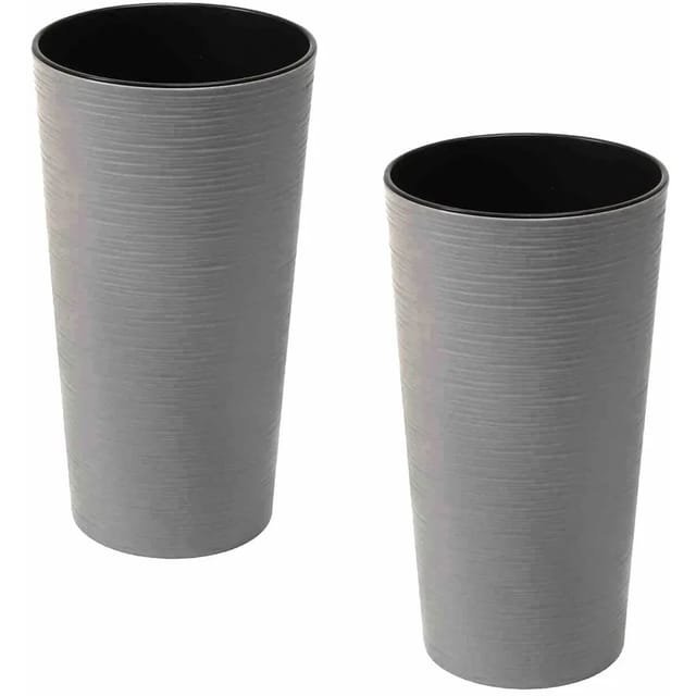 Siena Garden Pflanzgefäß Set 2 teilig Eco Locon Grau Ø 25 cm x 46,5 cm