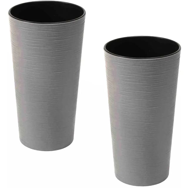 Siena Garden Pflanzgefäß Set 2 teilig Eco Locon Grau Ø 30 cm x 57 cm