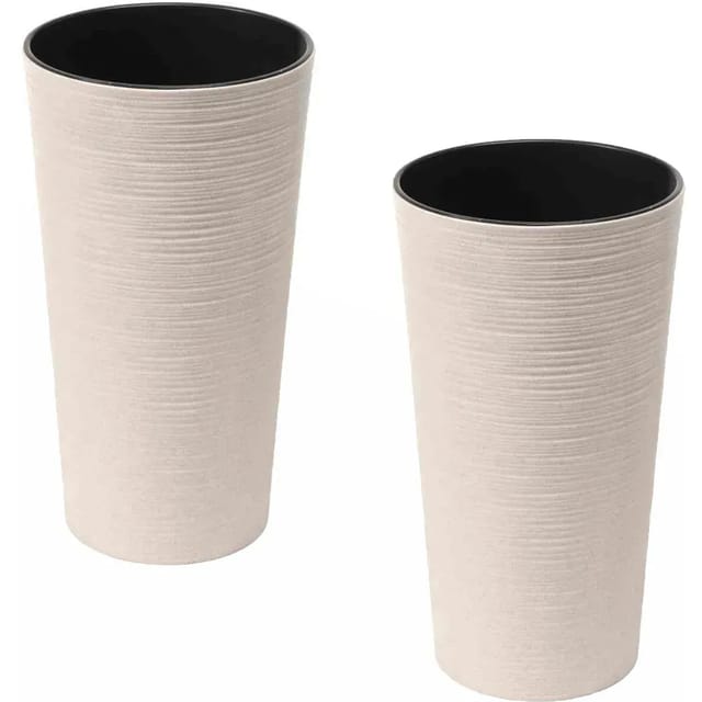 Siena Garden Pflanzgefäß Set 2 teilig Eco Locon Weiß Ø 30 cm x 57 cm