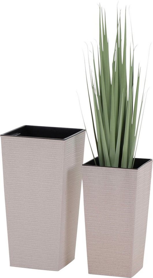 Siena Garden Pflanzgefäß Eco Nizza Weiß 30x30x57,0 cm Bild 2