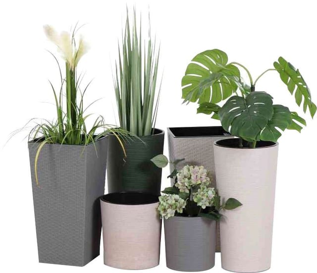 Siena Garden Pflanzgefäß Eco Locon Weiß Ø 25 cm x 46,5 cm