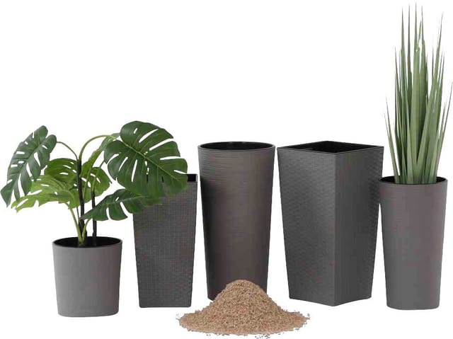Siena Garden Pflanzgefäß Eco Locon Grau Ø 25 cm x 46,5 cm