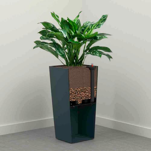 Siena Garden Pflanzgefäß Modern Nizza Weiß 25x25x46,5 cm