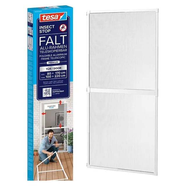 tesa® Insect Stop Falt Alu-Rahmen Tür weiß