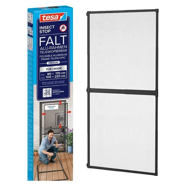 tesa® Insect Stop Falt Alu-Rahmen Tür anthrazit