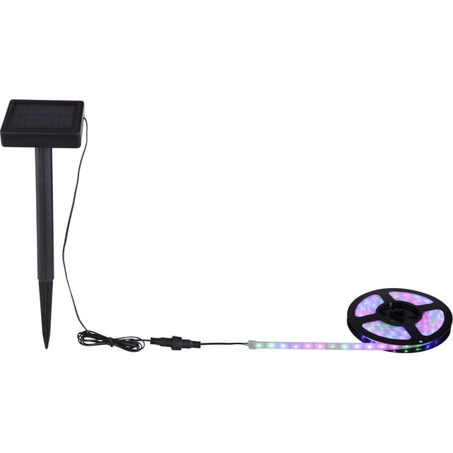 Globo LED-Solarlichterkette Bunt 3 m Kunststoff Schwarz