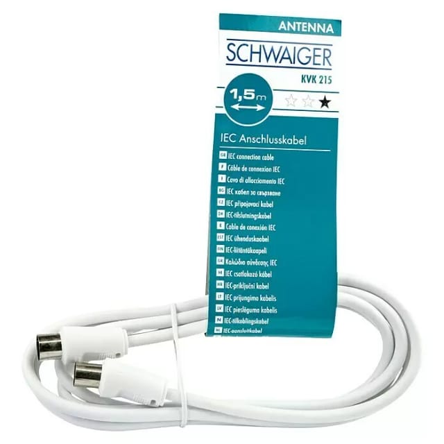 Schwaiger Antennen Anschlusskabel Weiß 1,5 m