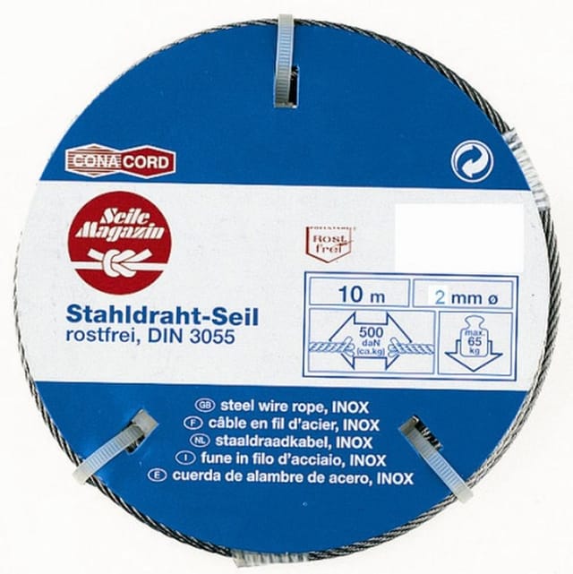 Conacord Stahldrahtseil Rostfrei Ø 2 mm x 10 m