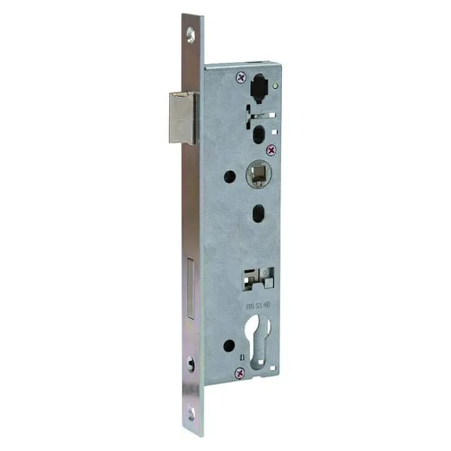 Abus Rohrrahmentür-Einsteckschloss Profilzyl. DIN L/DIN R Silber Dornm. 40 mm