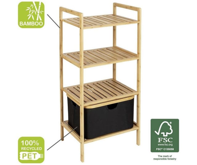 Standregal Ecori 3 Etagen 35,5 cm x 8,2 cm x 99,5 cm Cappuccino FSC®