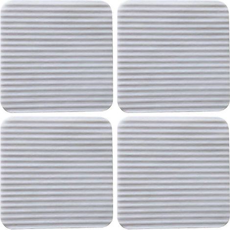 Set Mit 4 Rutschfesten Klebestreifen Für Teppiche Und Läufer – 10 X 10 Cm – Weiß