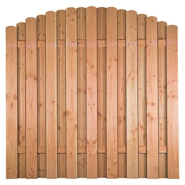 T & J Sichtschutzzaun Baseno-Serie Bogen 180 x 180/160 cm Douglasie