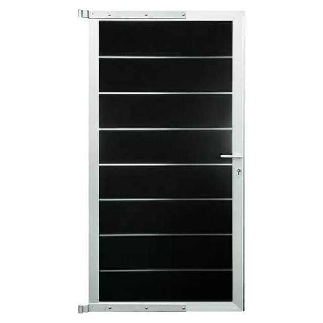 T & J Tor für Sichtschutzzaun Gotland 90 cm x 175 cm Schiefergrau/ Silber