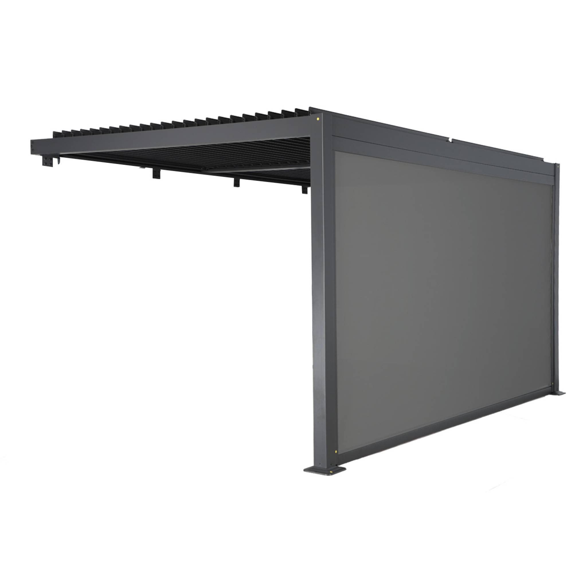 Sweeek - Wand Pergola Palace 3x4m Mit Lamellendach + 1 Markise 4m