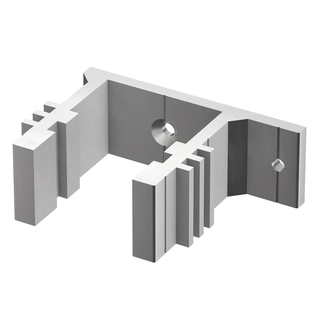 GS Terrassen Blendenhalter Aluecofix Pro für Aluprofile 45 mm x 38 mm Alu Blank