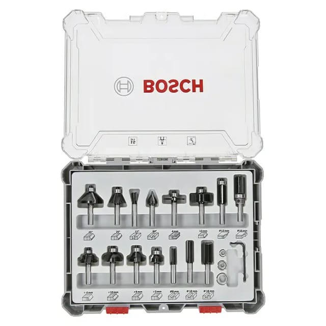 Bosch Fräser-Set 15-teilig 8 mm