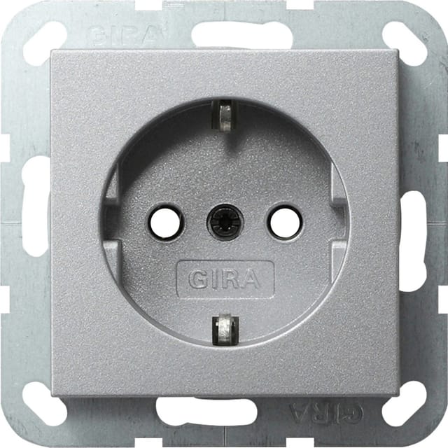 Gira Schutzkontakt-Steckdoseneinsatz System 55 Aluminium