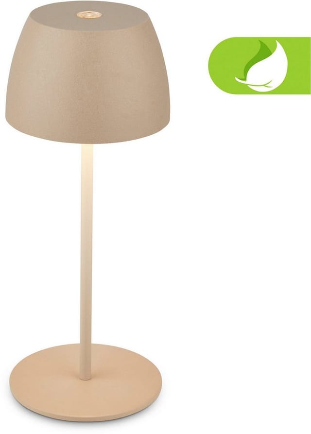 Brilo LED-Akku-Tischleuchte Serina Mini Beige 20 cm x Ø 8 cm