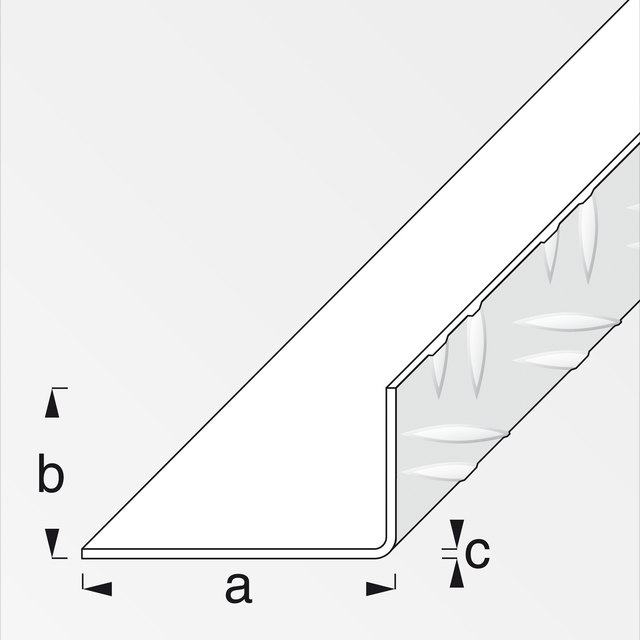 Winkelprofil ungleichschenklig Aluminium 29,5 mm x 53,6 mm x 2.000 mm
