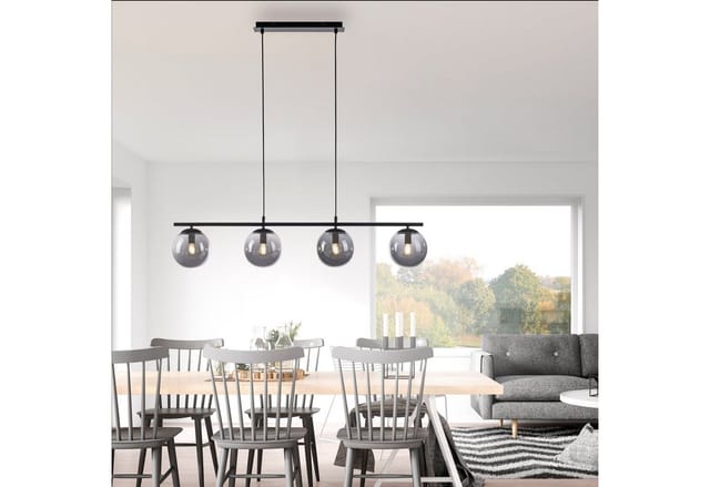 Just Light Pendelleuchte Big Widow 4-flammig Schwarz