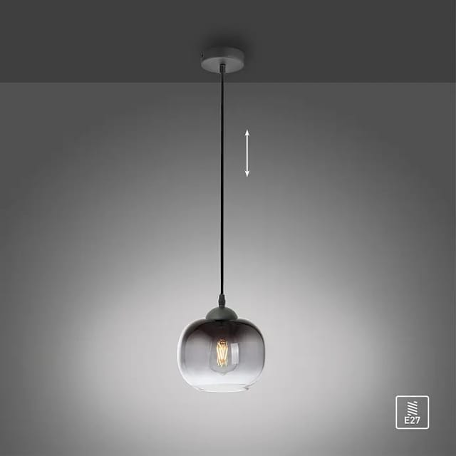 Just Light Pendelleuchte Zea 1-flammig Schwarz