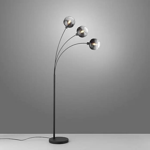 Just Light Stehleuchte Zea 3-flammig 160 cm x 95 cm Schwarz