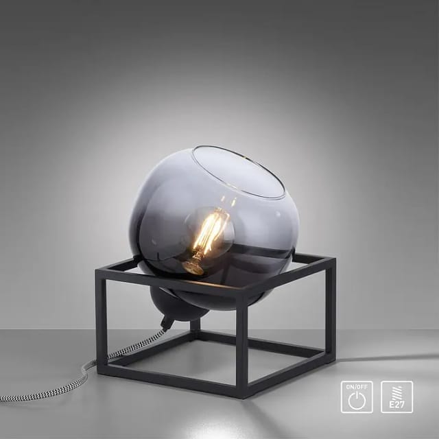 Just Light Tischleuchte Zea 1-flammig 23,6 cm x 20 cm Schwarz