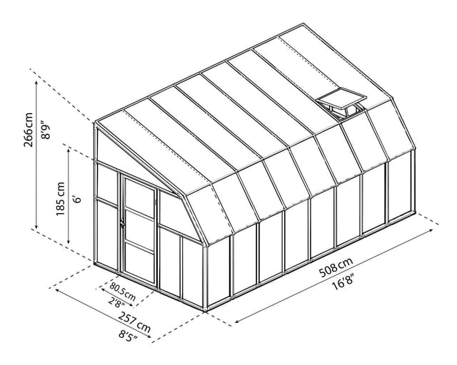 Palram - Canopia Gewächshaus Weiß 13,1 m² inkl. Fundamentrahmen