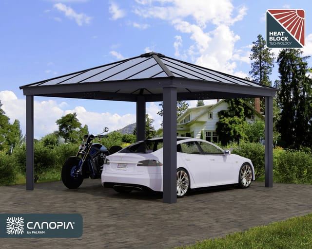 Palram - Canopia Carport Colorado 425 cm x 426 cm Grau