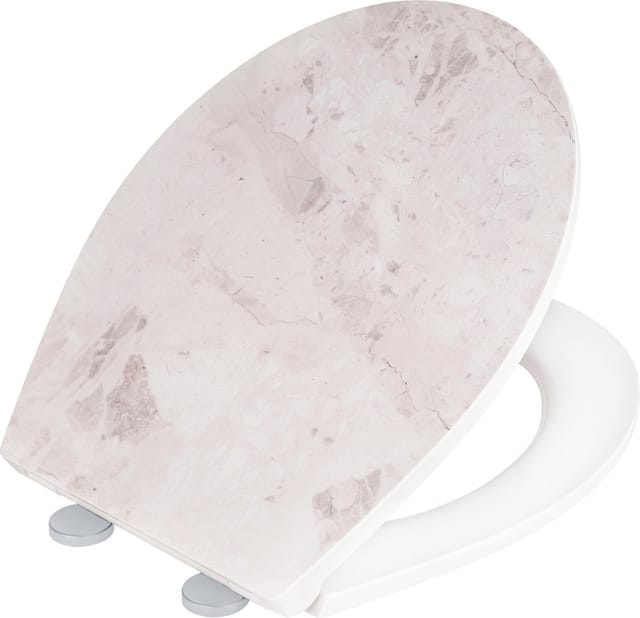 Wenko Premium WC-Sitz White Marble aus Duroplast mit Absenkautomatik