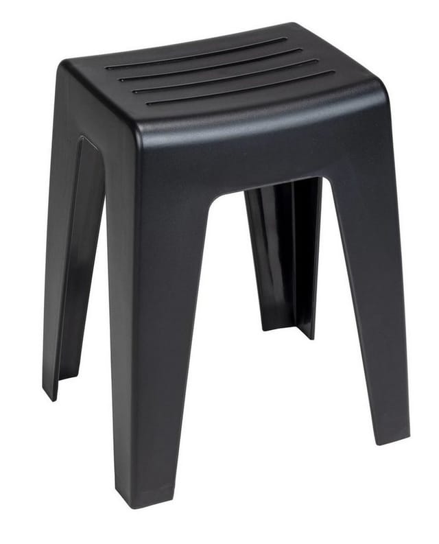 Wenko Badhocker Kumba aus Kunststoff Schwarz