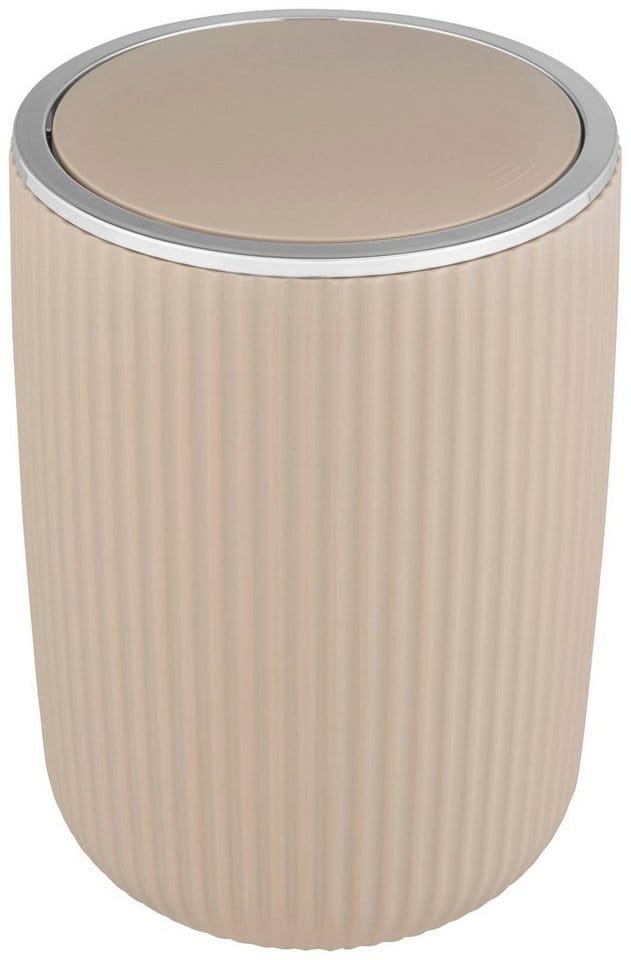 Wenko Schwingdeckeleimer Agropoli L Kosmetikeimer mit Schwingdeckel 5,5, Beige