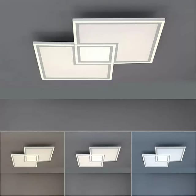 Just Light. LED-Deckenleuchte Edging Weiß 67,7 x 67,7 cm CCT 2700 K - 5000 K