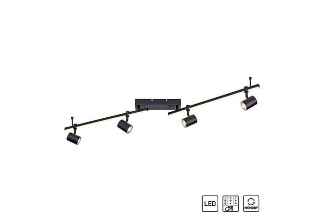 Paul Neuhaus LED-Deckenleuchte Barik 4-flammig 28 W Schwarz 120 cm x 14 cm